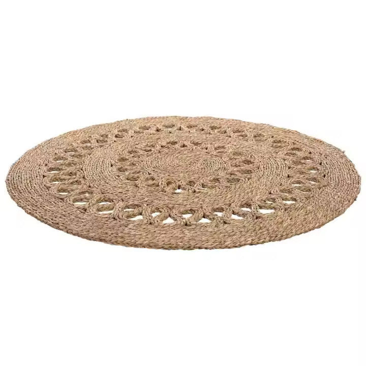 Alfombra de fibra natural marrón D120x1,5h cm - 1