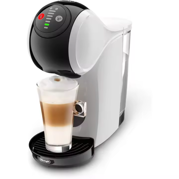 Cafetera Nescafé Dolce Gusto Genio blanca De'Longhi, cafetera de cápsulas para bebidas frías y calientes, presión de la bomba 15 bar, Depósito de agua de 0.8 L, modo Eco, Thermoblock, apagado automático, blanco [Clase de eficiencia energética A] - - 1