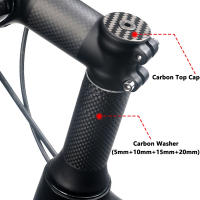 TOSEEK Juego De Cabezal De Bicicleta MTB Y Carretera Cubierta De Tapa De Carbono Y Acero Inoxidable Tornillos De Titanio 28.6mm 1 1/8" Para Rueda Delantera - details 7