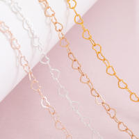 Cadena De Corazón De Cobre 3mm Para Collar Y Pulsera DIY Metal Dorado Plata Rosa Tamaño De Cada Corazón 3mm 1 Metro Por Pieza - details 3