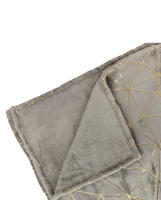 Manta Decorativa Doble 220x240 cm Gris Oscuro con Estampado Dorado – Alo Home | Elegancia y Confort - details 4