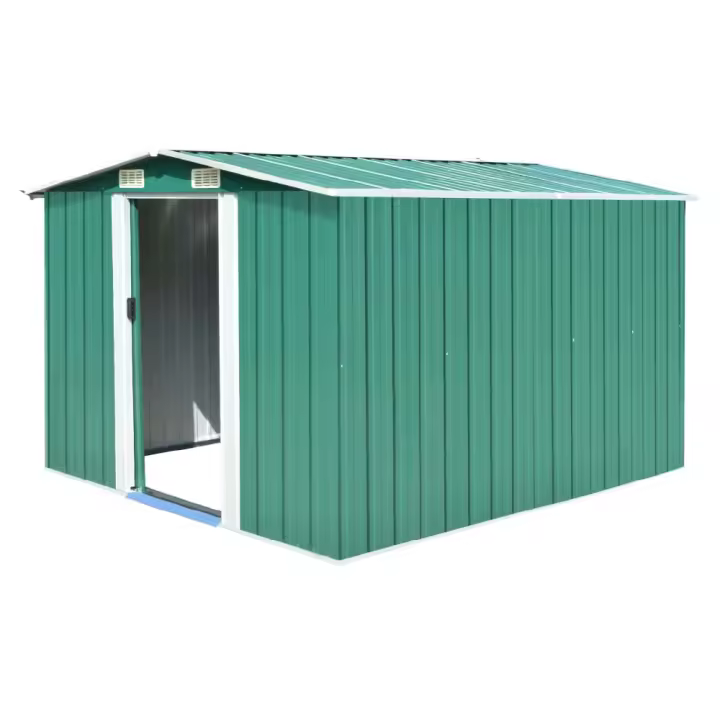 vidaXL CASETA DE JARDÍN METAL VERDE 257X298X178 CM - 1