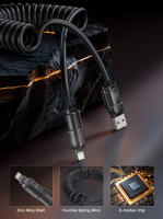 Cable USB Tipo C QOOVI 240W 4-en-1 Retráctil Super Carga Rápida Para iPhone 16 14 Laptop Samsung Xiaomi Con LED Y Transferencia De Datos Hasta 480Mbps - details 3