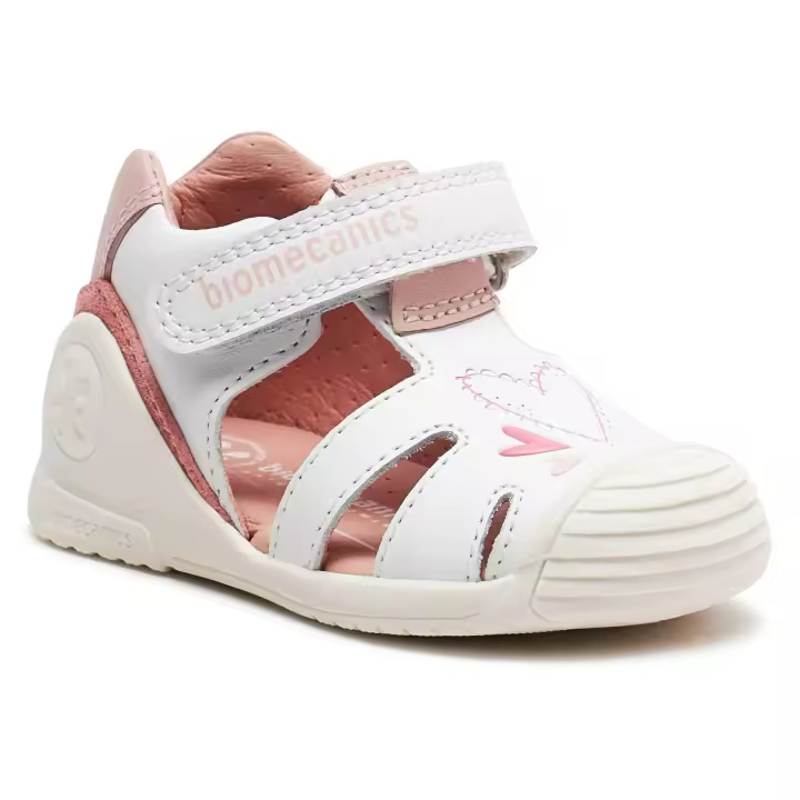 Sandalias Biomecanics 242101-B, color blanco, cierre de velcro, respetuosas y muy flexibles. - 1