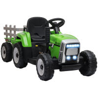 HOMCOM Tractor Eléctrico con Remolque Desmontable Coche Eléctrico para Niños 3-6 Años con Control Remoto Música MP3 Pantalla Luces y Cinturón de Seguridad 136,5x50x52,5 cm - details 0