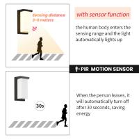 Lámpara De Pared Exterior LED Impermeable Con Sensor De Movimiento Iluminación Exterior Para Porche Balcon Y Jardín - details 2