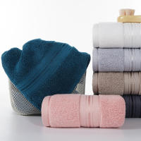 Toalla De Rostro De Algodón 100% Absorbente Y Suave Para Niños Y Adultos Talla 34*75cm Color Azul Gris Oscuro Gris Claro Cama De Hotel Baño Textil - details 0