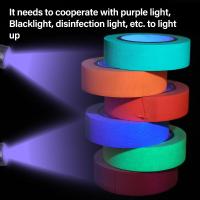 6pc Cinta Fluorescente UV Neón Para Decoración De Casas Bodas Y Fiestas En La Oscuridad Advertencia De Escaleras Tela Reacciona Al Luz Negro - details 13