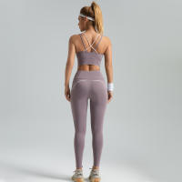 Traje de yoga Delgado Como Hilo, traje Deportivo de alta intensidad, ropa de yoga transpirable de Alta elasticidad - details 3
