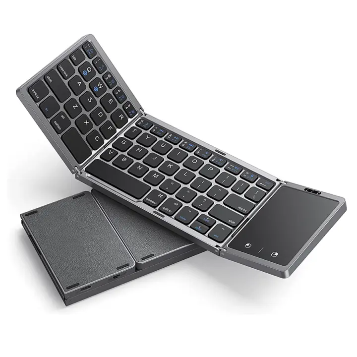 Teclado Bluetooth Plegable Seenda Para PC Mac Smartphone Windows iOS Android Recargable Portátil Con 63 Teclas Estilizado En Inglés - 1
