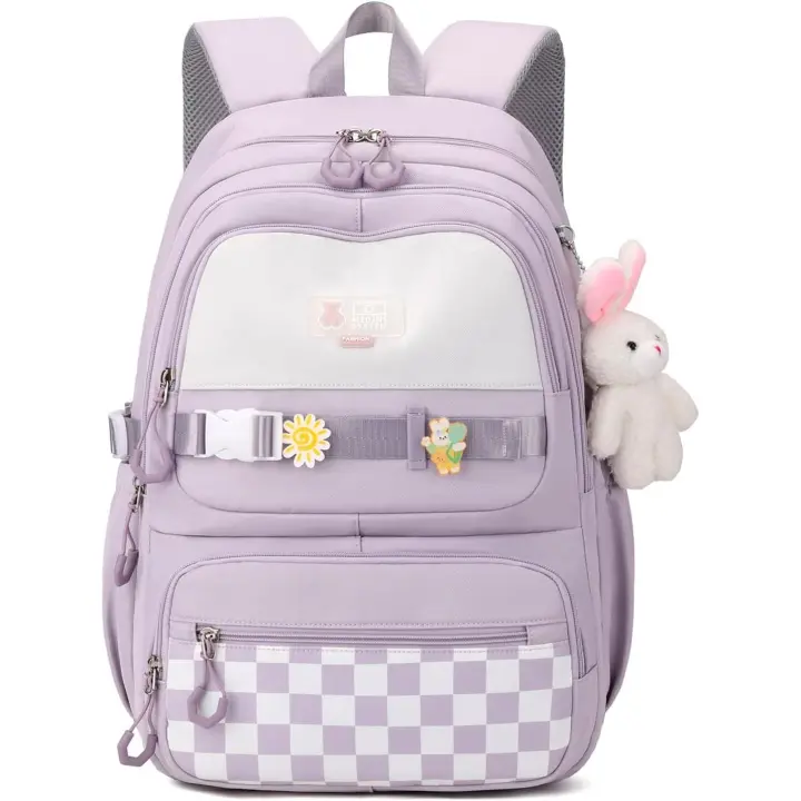 Mochila Escolar Niña Teenager, Mochilas Infantil Informal Gran Capacidad, Bonita Mochila de Viaje Impermeable para Niñas de 10 12 14 16 años,Adapta para Ponarla en Carro, L - 1