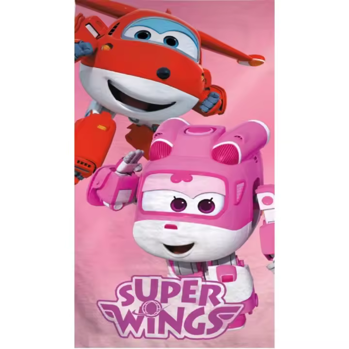 Bimba Pimba Toalla Super Wings rosa 70x140 100% poliéster - 1
