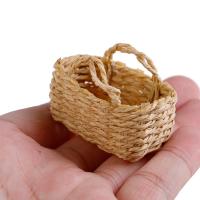 Miniatura De Casa De Muñecas Con Cesta De Alimentos Hecha a Mano En Rama De Paja Decoración Para Jardín O Interiores - details 0