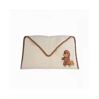 Neceser Osito Beige Bordado con Cierre de Clip - 20x20cm - 1