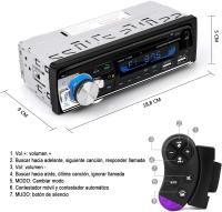 Autoradio Bluetooth, FM Radio para Coche Bluetooth 5.0 Llamadas Manos Libres Control Remoto Radio stéreo de Coche con Reproductor de MP3 USB, Soporte iOS y teléfono Android (NO CD) - details 2