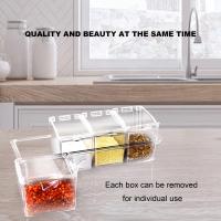 Juego De 4 Cajas De Condimentos Transparentes Con Cuchara Soporte De Especias Para Pimienta Y Condimentos Almacenamiento De Jarra De Cristal - details 6
