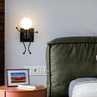 Lámpara De Pared Creativa Y Moderna Con Muñecos Nórdica De Metal Para Iluminación De Dormitorio Y Sala De Niños Y Bebés - details 12