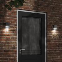 vidaXL Apliques de exterior 2 unidades acero inoxidable negro - details 0