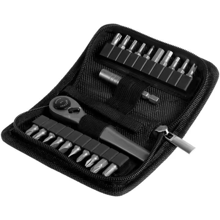 Juego De Llaves De Eje Ratchete Mini 22 En 1 Multiusos Kit De Destornilladores De Ángulo Con Solución Rápida Alta Torque Herramienta De Reparación - 1