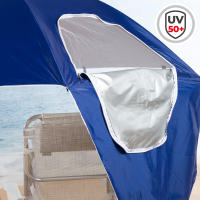 AKTIVE, Sombrilla playa grande, 240 cm, Protección UV50, Mástil acero, Regulable en altura, Tejido nailon, Funda transporte, Sombrilla para la playa, Sombrillas grandes, Sombrilla playa grande - details 2