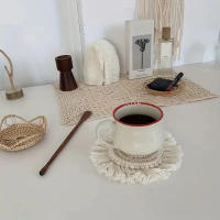Mantelera De Algodón Tejida a Mano Estilo Bohemio Con Borlas No Esmerilada Antideslizante Para Taza Alfombrilla De Mesa Decorativa - details 12