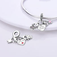 Encantos De Pareja De Niño Y Niña Platinados Con Circonia Para Pulsera O Collar Joyería Para Mujer Pendiente Clásico De Moda Vintage Romántico - details 77