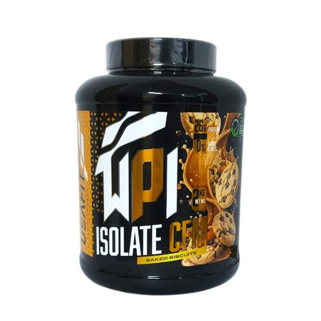 Proteína Usafit - WPI Isolate CFM - Proteína ISO CFM 2kg BAKED BISCUITS - 100% AISLADO de proteína de suero de leche WHEYCO®. La mejor calidad para la recuperación muscular. Bajo en grasas, sin azucares añadidos.