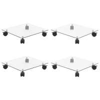 vidaXL Soportes ruedas plantas 4 uds cuadrado vidrio templado 35x35 cm - details 0