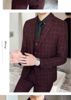 Traje De Moda Para Hombre 2025 (Blazer+Chaleco+Pantalones) Estilo Artístico Casuero Elegante Talla M-5XL Adecuado Para Bodas Y Trabajo - details 17