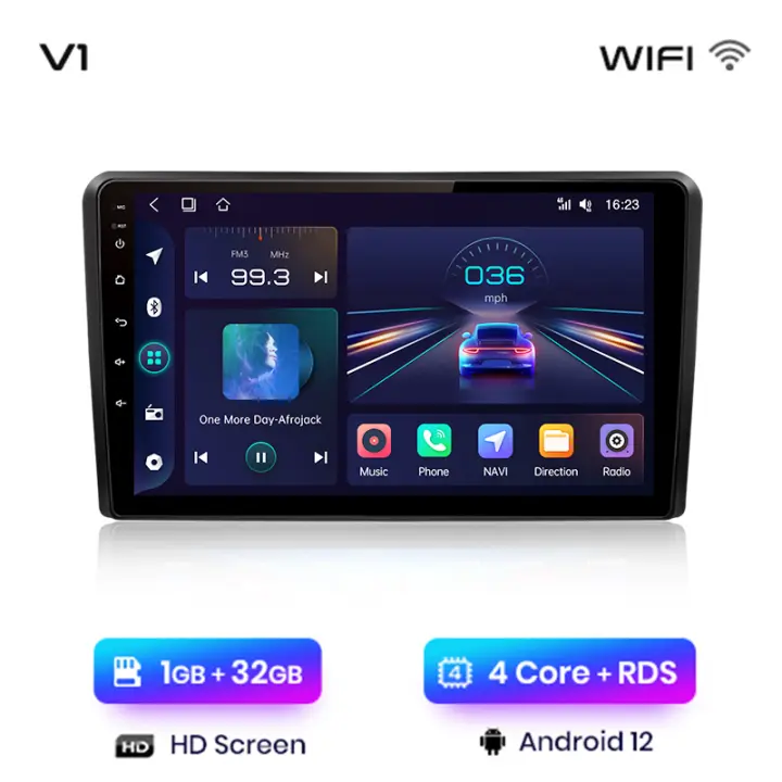 Junsun Radio Coche para Audi A3 8P 2003 2004 2005 2006 2007 2008 2009 2010 2011 2012 2013 Inalámbrico CarPlay Android Auto AI Voice 2 din Pantalla Coche Android Auto Multimedia Navegación GPS Auto radio - 1