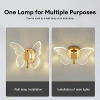 Lámpara De Pared Mariposa LED Iluminación Interior Para Dormitorio Sala De Estar Decoración De Escaleras Luz De Techo Estilo Contemporáneo Ajustable En Tres Colores - details 8