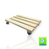 MINOKUA Carro de Madera con Ruedas para Jardín y Patio Al Aire Libre - Bandeja de Madera para Bombona - Peso Máximo 200kg - 35cmx35cm - Fabricado en Europa - details 1