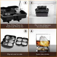 Molde De Hielo De Silicona Para Nevera Con Tapa Reutilizable Molde De Hielo En Forma De Bola Diamante Para Whiskey JT08 - details 2