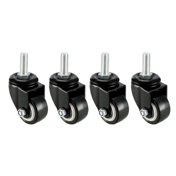Ruedas Giratorias De 1.5 Pulgadas 4 Piezas PU 360 Grados Con Térmido M12 X 25mm Capacidad Total De Carga 330 Libras - 1