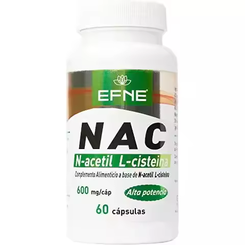 NAC 600mg N-Acetilcisteína – Pulmones, Glutatión y Detox Natural – Sin Dióxido de Silicio – 60 Cápsulas Veganas EFNE - 1