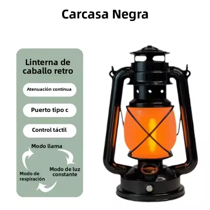 Lámpara De Camping LED Retro Recargable USB Luz Portátil Para Tienda De Tela 3 Modos De Iluminación Para Exterior Y Escritorio - 1
