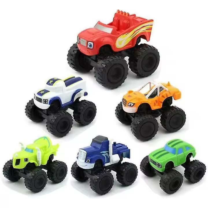 6 piezas de Blaze y los Monster Machines, coches de carreras, camiones y juguetes para niños. - 1