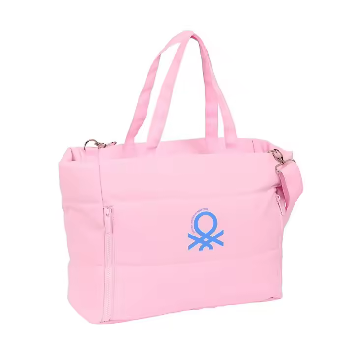 Benetton Bolso Rosa con Bolsillo para Portátil - Elegante y Versátil - Alta Calidad - 1
