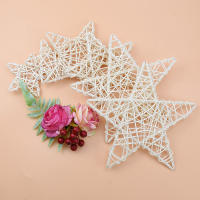 Corona De Flores Artificiales En Forma De Estrella De Rattan Para Decoración Navideña Hechas a Mano Material De Paja Tamaño 10/15/20cm Para Puerta Hogar Boda - details 16