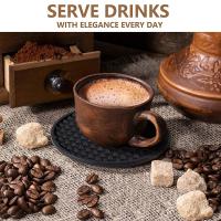 5 Pcs Cojines De Bebida De Silicona Con Portajugares Resistente Al Calor Tapete De Secado Para Vaso Protector De Mesas Antideslizante Para Bebidas - details 2