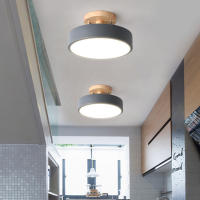 Lámpara De Techo Para Entrada Estilo Nórdico Madera Redonda Para Pasillo Comedor Estudio Dormitorio Baño Iluminación Industrial - details 2