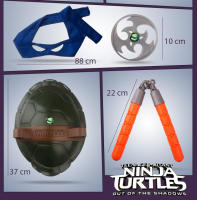 Máscara De Ojo Y Armas De Ninja Turtles Para Niños Disfraz De Anime Con Nunchaku Darts Knife Y Knive Propiedades De Actuación Regalos - details 7