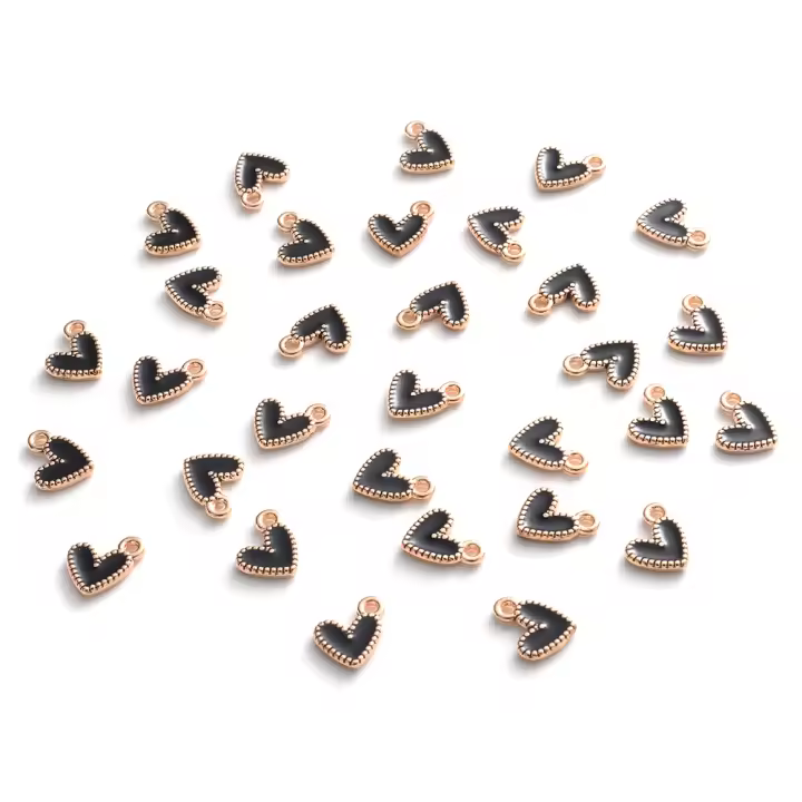 iYOE 30pcs Charms De Corazón Enamel Colorido 8.5x9mm Pendantes Para Joyería DIY Hebillas Pulseras Collares Manualidades - 1