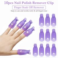 LULAA 10Pcs/1Set Clips De Plástico Para Arte De Uñas Y Remoción De Esmalte UV Gel Polvo Remover De Uñas Con Herramienta De Envolvimiento Para Uñas De Dedos - details 0