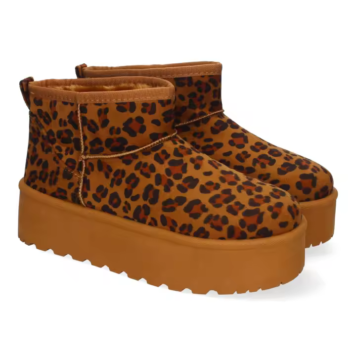 PuntoSalao Botas australianas de plataforma estampado animal para mujer 6BKA - 1