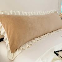 Funda De Almohada De Talla Grande De Poliéster 100% Con Volante De Encaje Para Doble Calidez De Algodón Flannel Para Pareja En Invierno 45x180cm - details 6