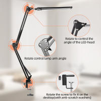 Lámpara De Escritorio LED Ajustable Doble Cabeza Para Monitor De Computadora Luz De Lectura Para Oficina Y Estudio Con Iluminación Plegable Moderna - details 10