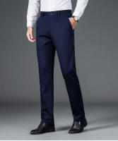 Pantalones De Hombre Negro Sólido Elásticos Para Oficina Pantalones De Trabajo Casuales Rápidos Secado Estilo Coreano Para Primavera Y Otoño - details 2