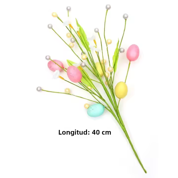1PC Decoración De Pascua Huevo De Pascua Conrama Y Rama De Flores Colorida Esponja Para Arreglo Floral DIY Para Fiesta De Pascua Decoración De Casa Primavera - 1