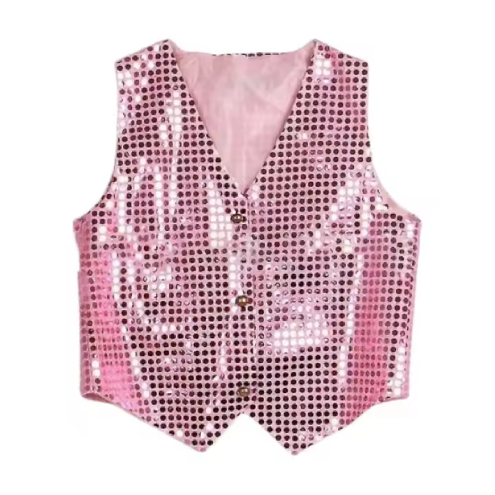 Chaleco de lentejuelas sin mangas para fiesta Chaleco de traje Glitter Unisex Niños coloridos - 1